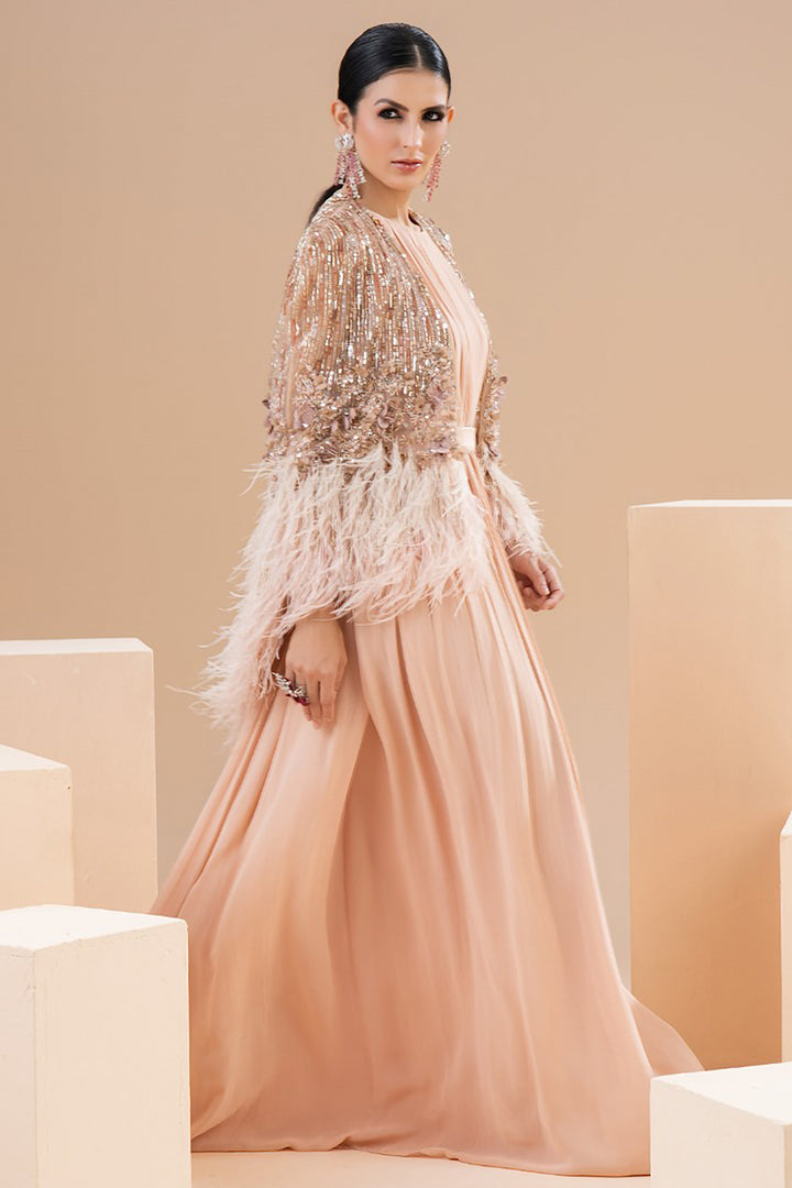 Embellished Sequin Jacket and Flowing Dress