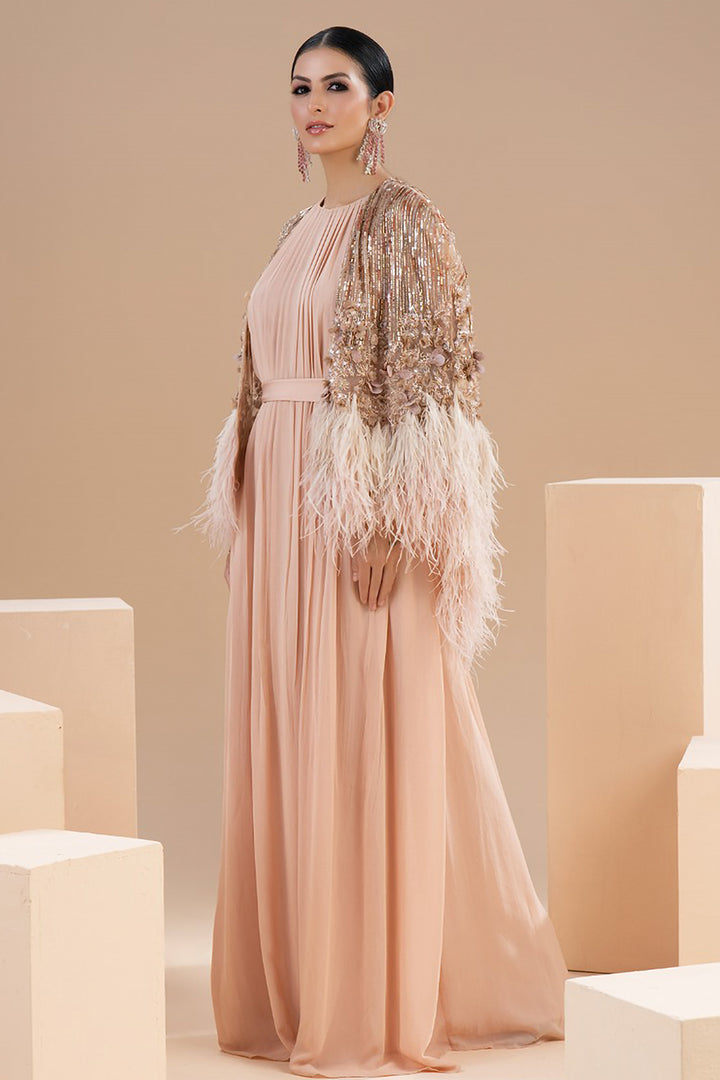 Embellished Sequin Jacket and Flowing Dress