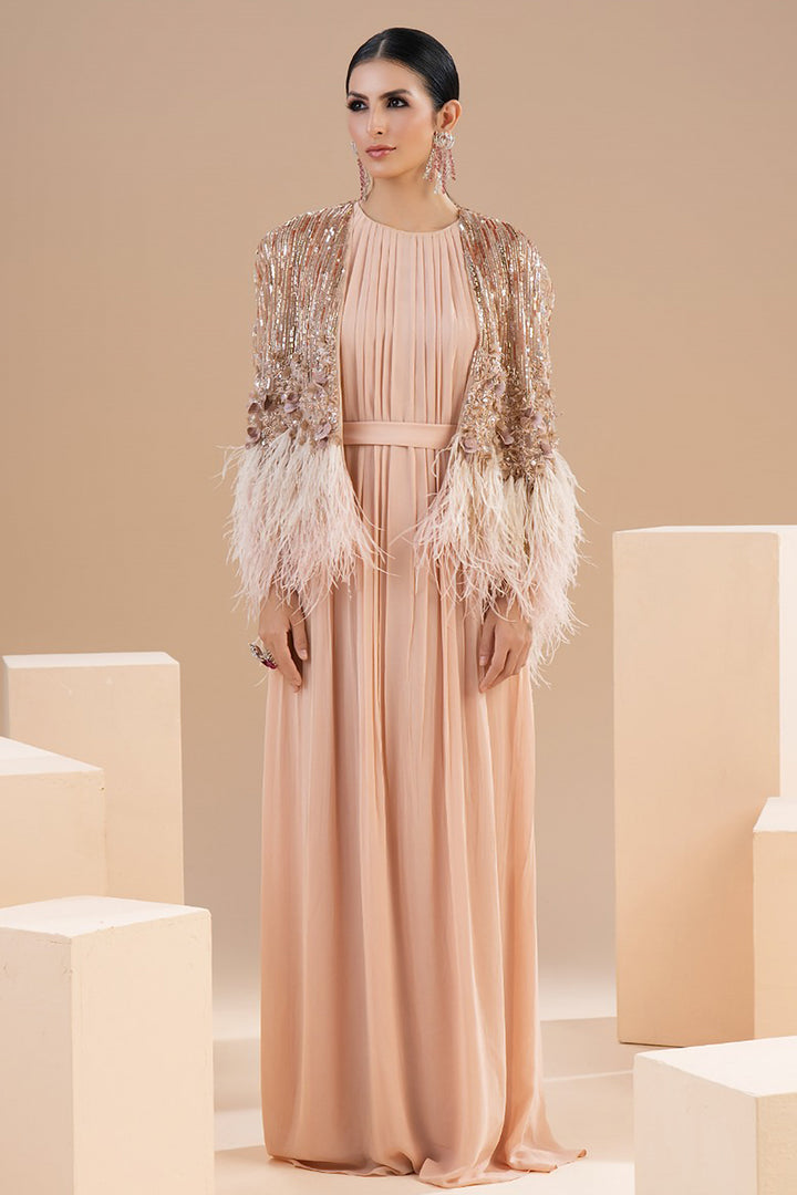 Embellished Sequin Jacket and Flowing Dress