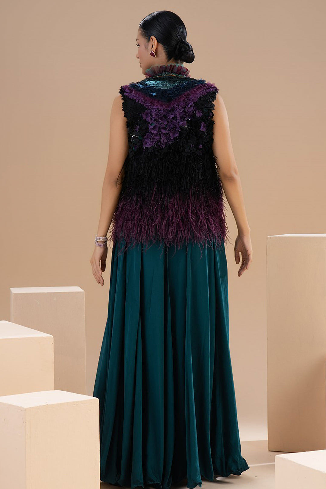 A-Line Dress with Sleeveless Shrug