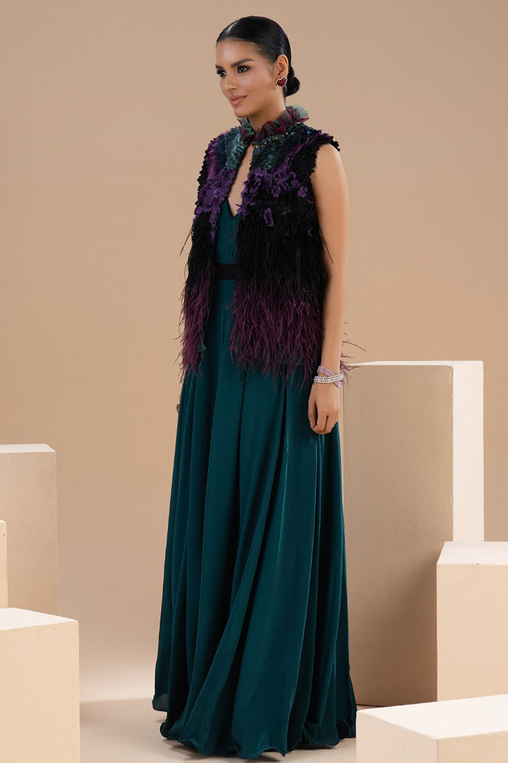 A-Line Dress with Sleeveless Shrug