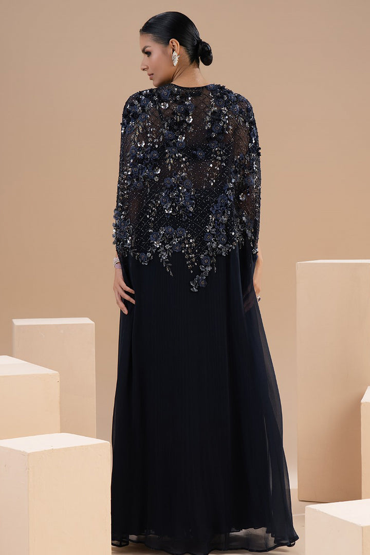 Ethereal Laser-Cut Dress with Flowing Artistry