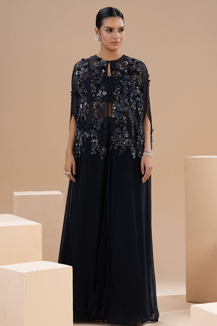 Ethereal Laser-Cut Dress with Flowing Artistry