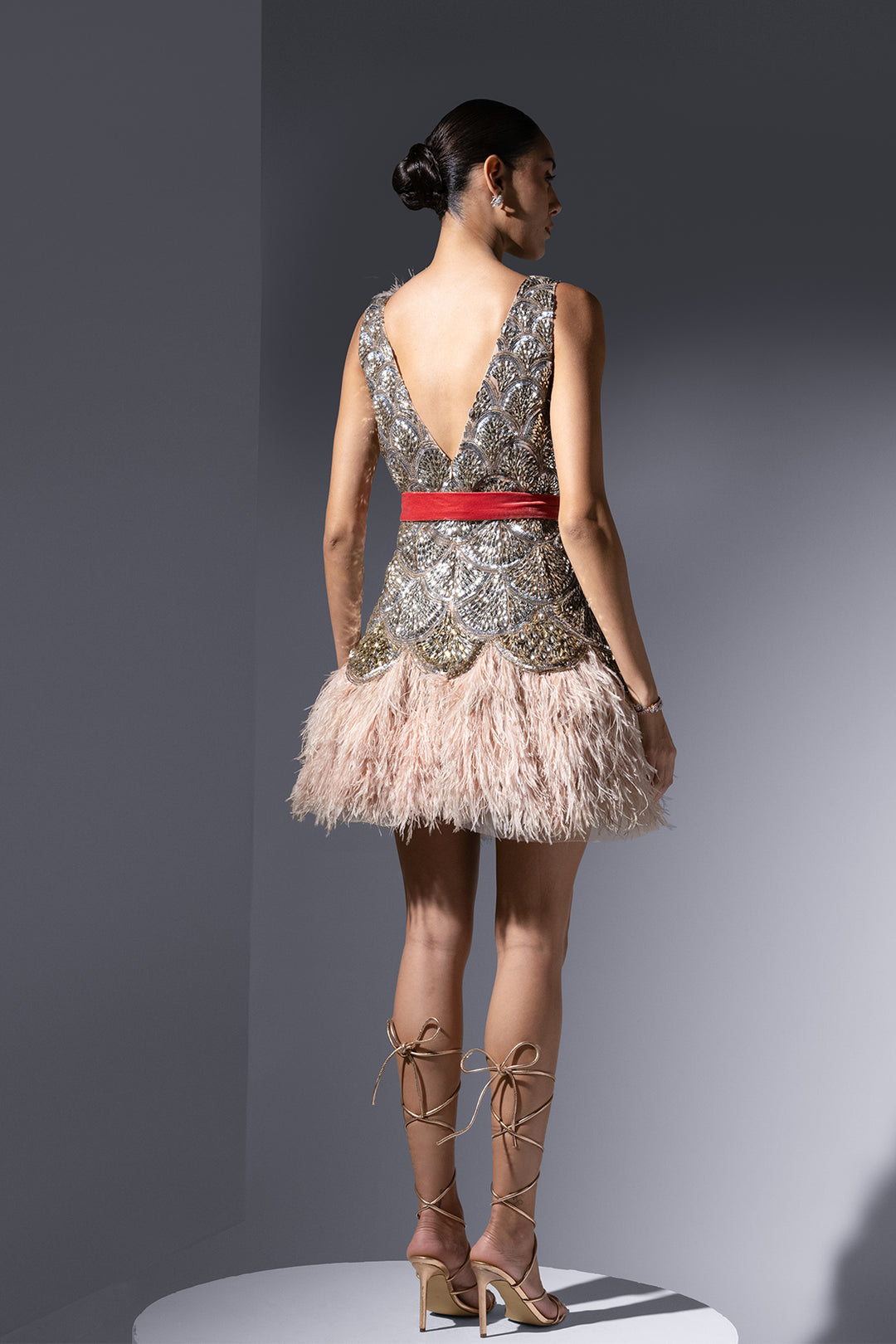 Tulle Midi Dress with Laser-Cut