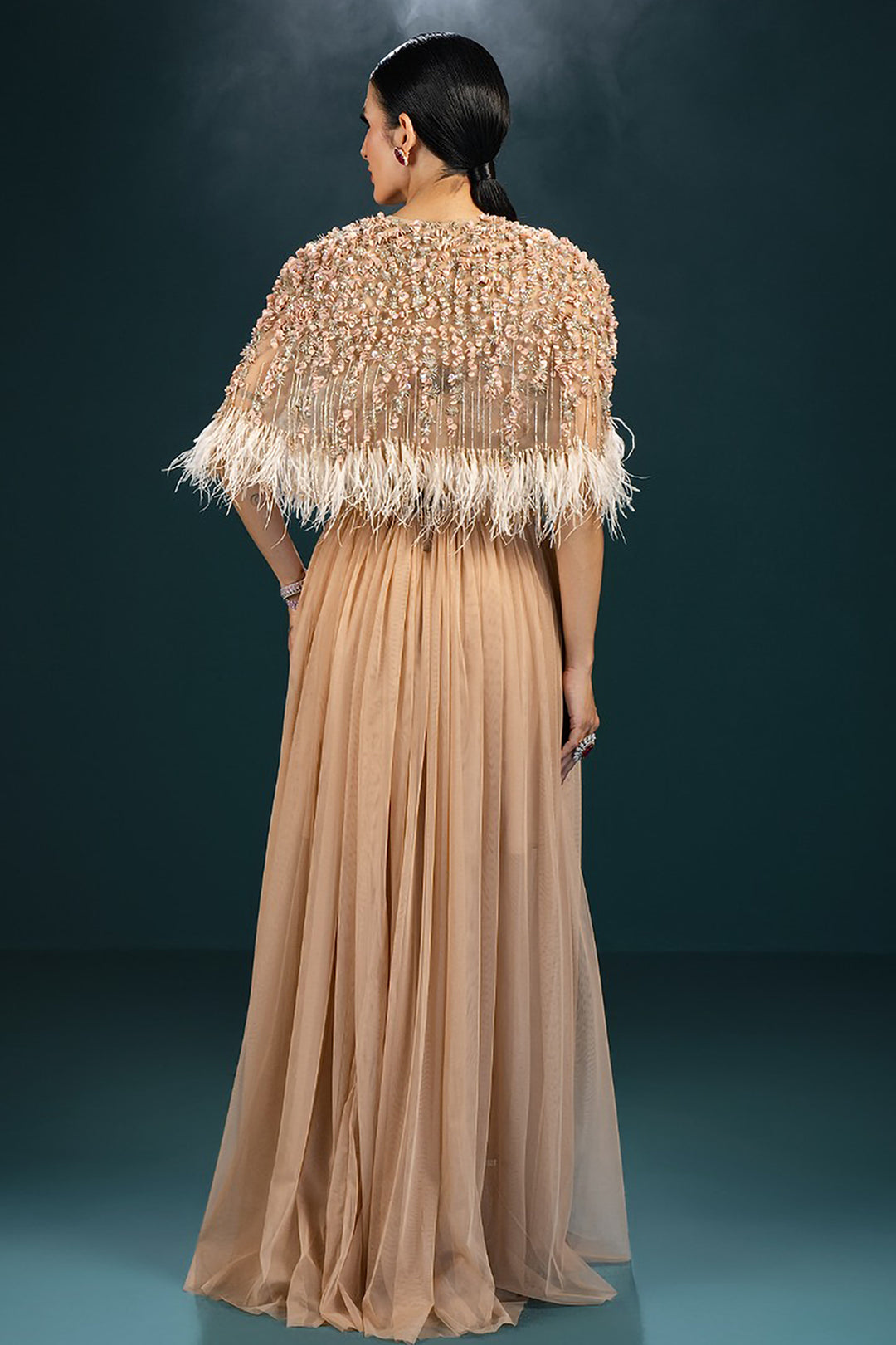 Moonlight Cape with Flowing Dress