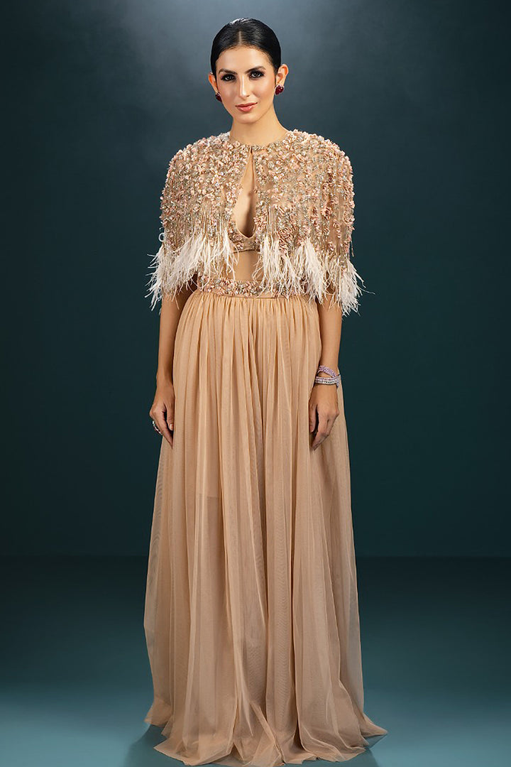 Moonlight Cape with Flowing Dress