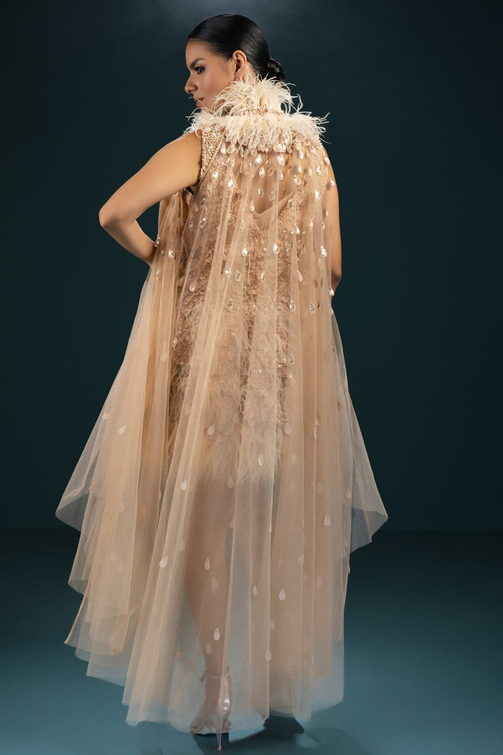 Laser-Cut Ombré with Feathered Dress
