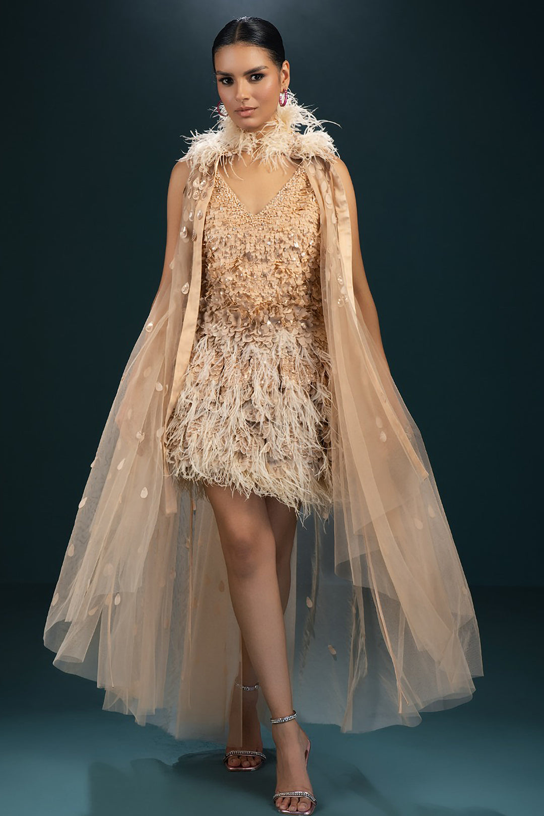 Laser-Cut Ombré with Feathered Dress