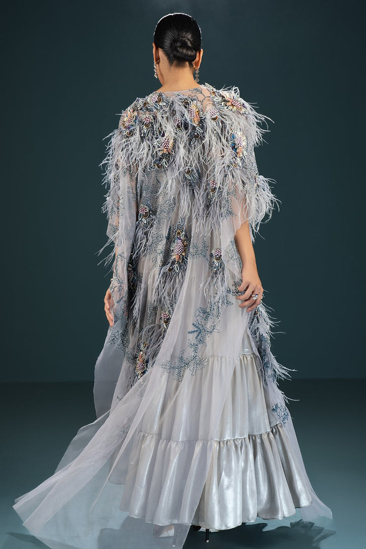 Embroidered Cape and Shimmering Lurex Dress