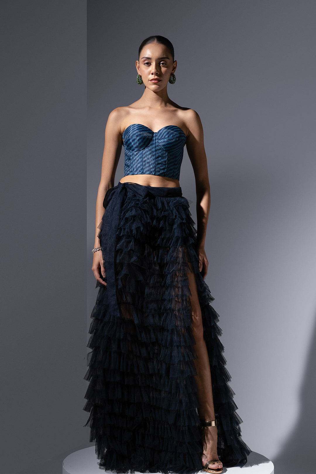 A-Line Ensemble with Embroidered Cape