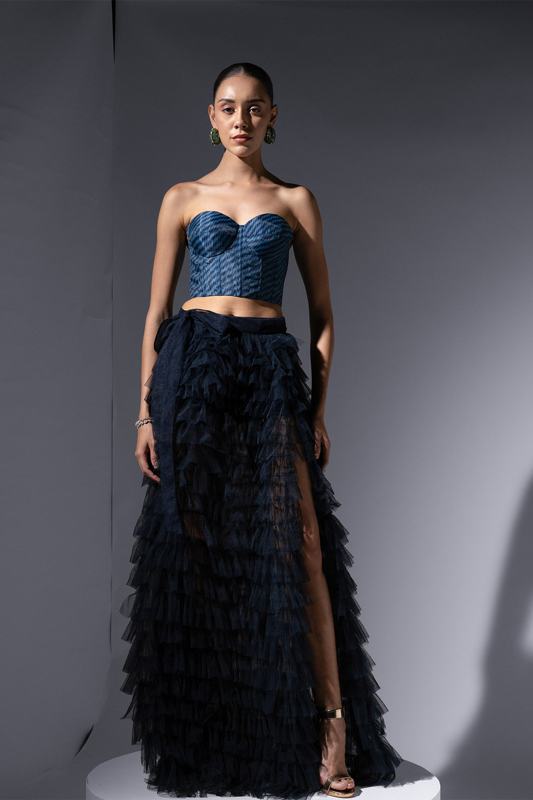 A-Line Ensemble with Embroidered Cape