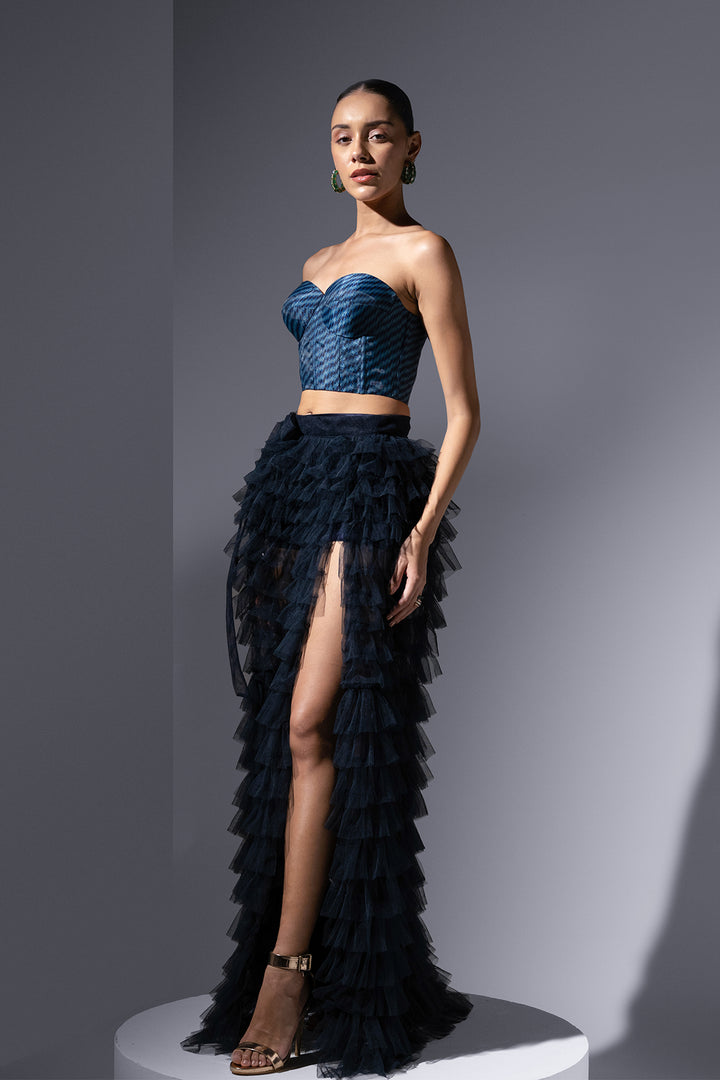 A-Line Ensemble with Embroidered Cape