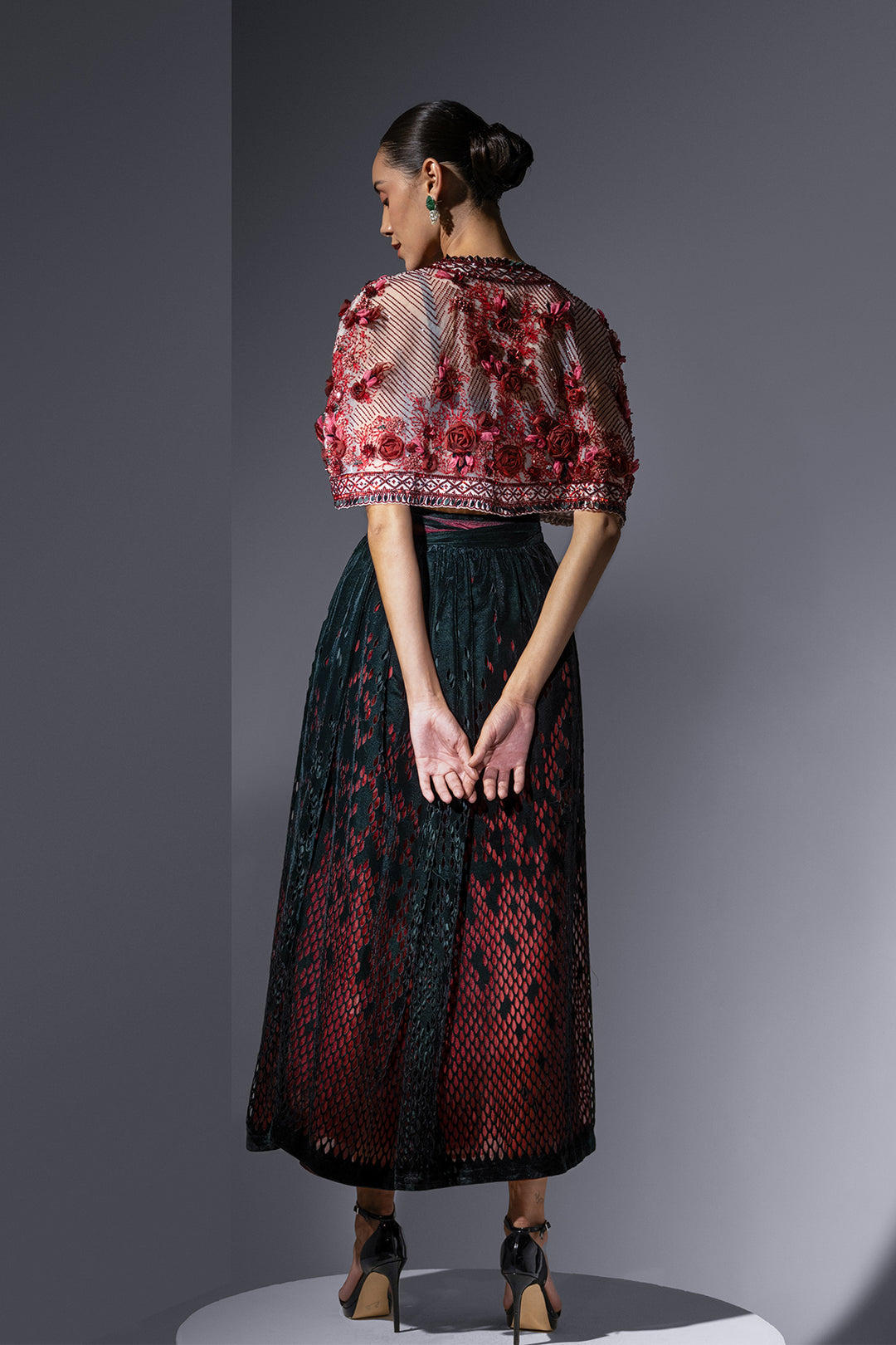 Velvet Three-Piece with Laser-Cut