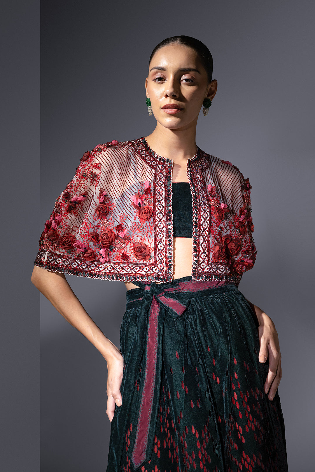 Velvet Three-Piece with Laser-Cut