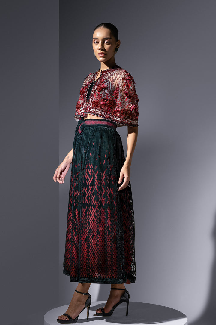 Velvet Three-Piece with Laser-Cut