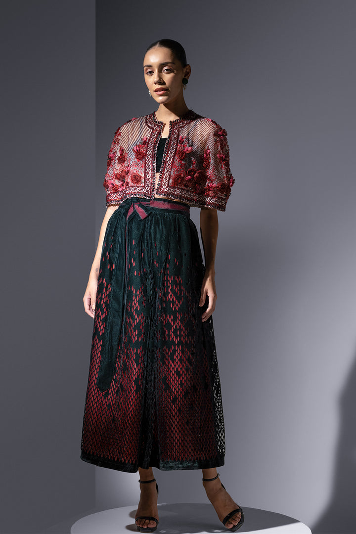 Velvet Three-Piece with Laser-Cut