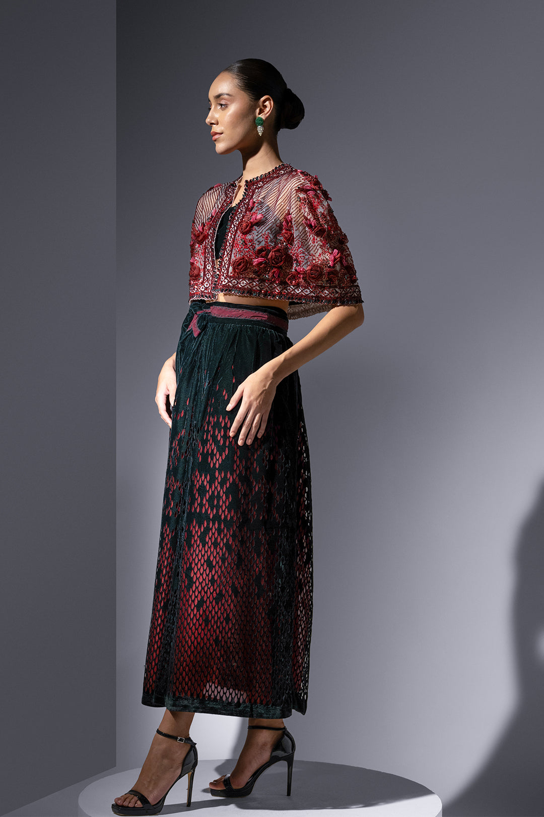 Velvet Three-Piece with Laser-Cut