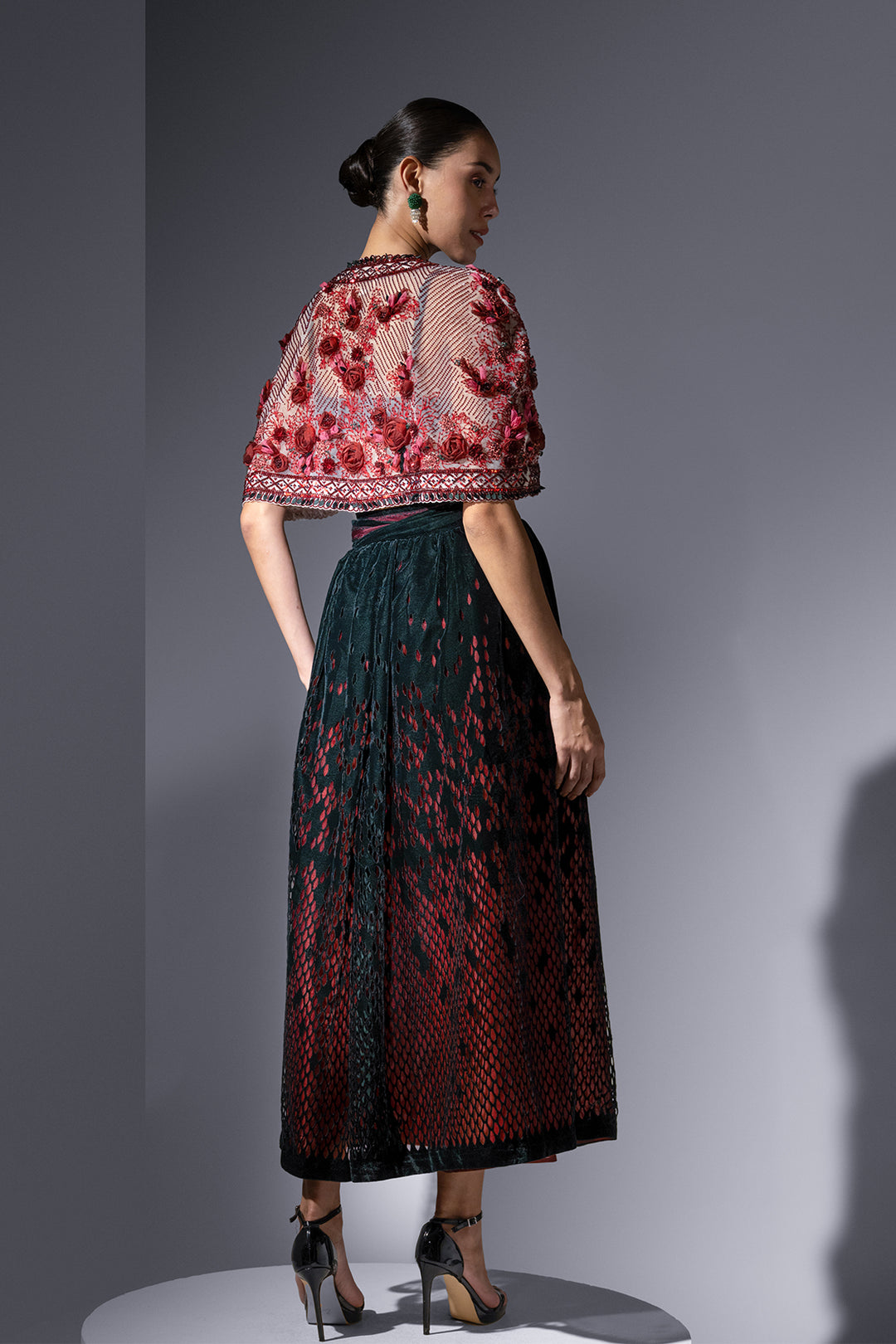 Velvet Three-Piece with Laser-Cut