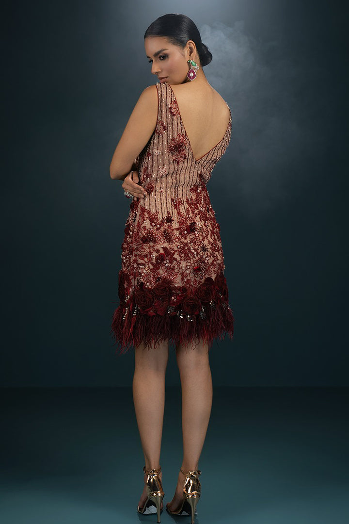 Sculpted Floral Short with A-line Dress