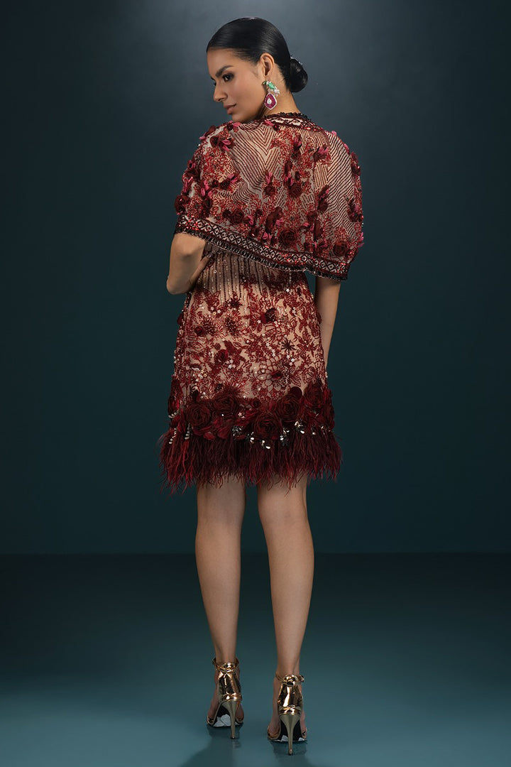 Sculpted Floral Short with A-line Dress
