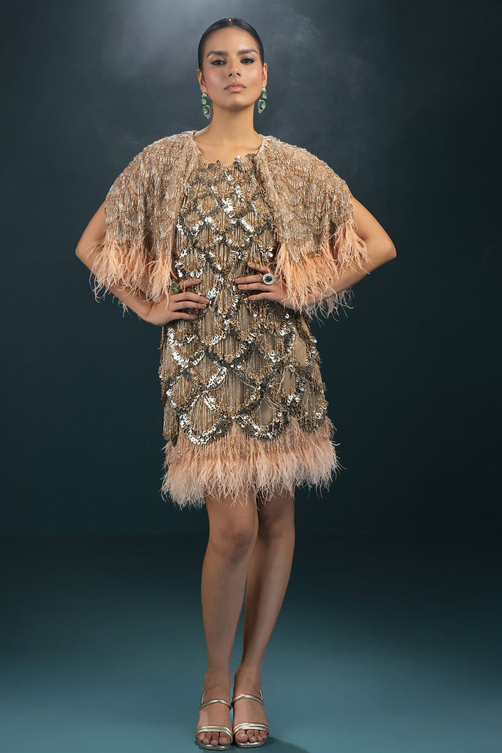 Geometric Fringe Midi Dress