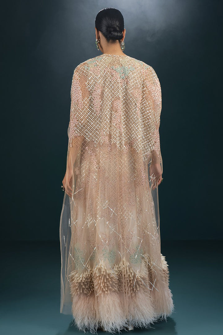 Embellished Tulle A-Line Dress