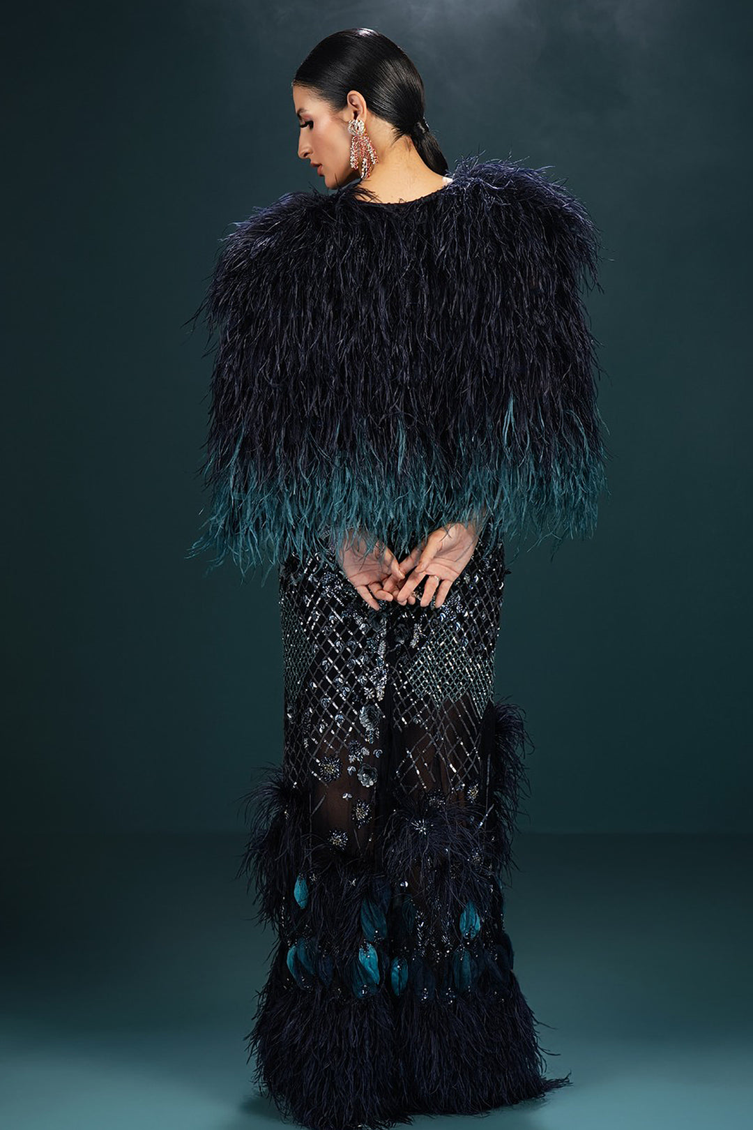 Sequin Mermaid Feather Dress