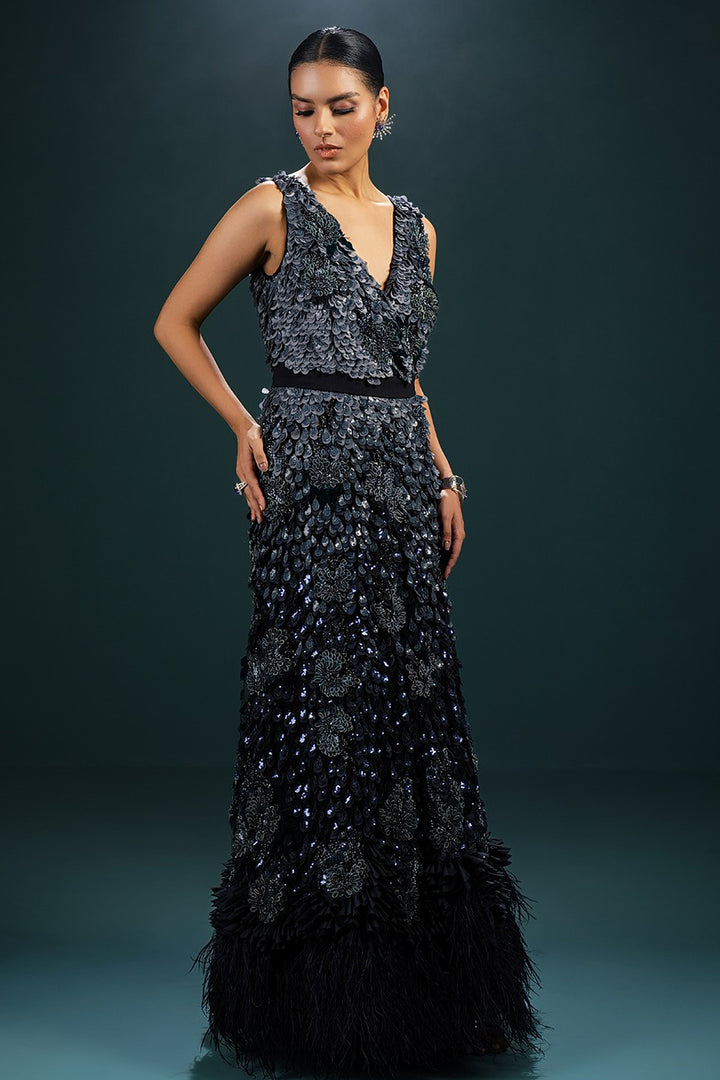 Sequin Mermaid Feather Dress