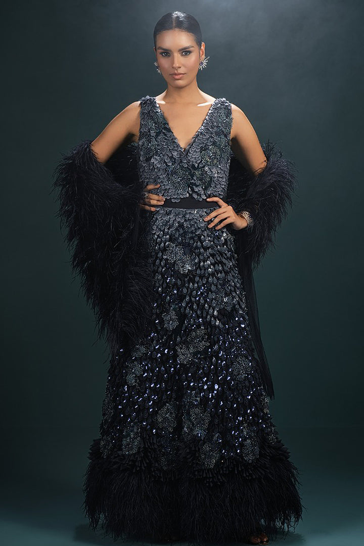 Sequin Mermaid Feather Dress