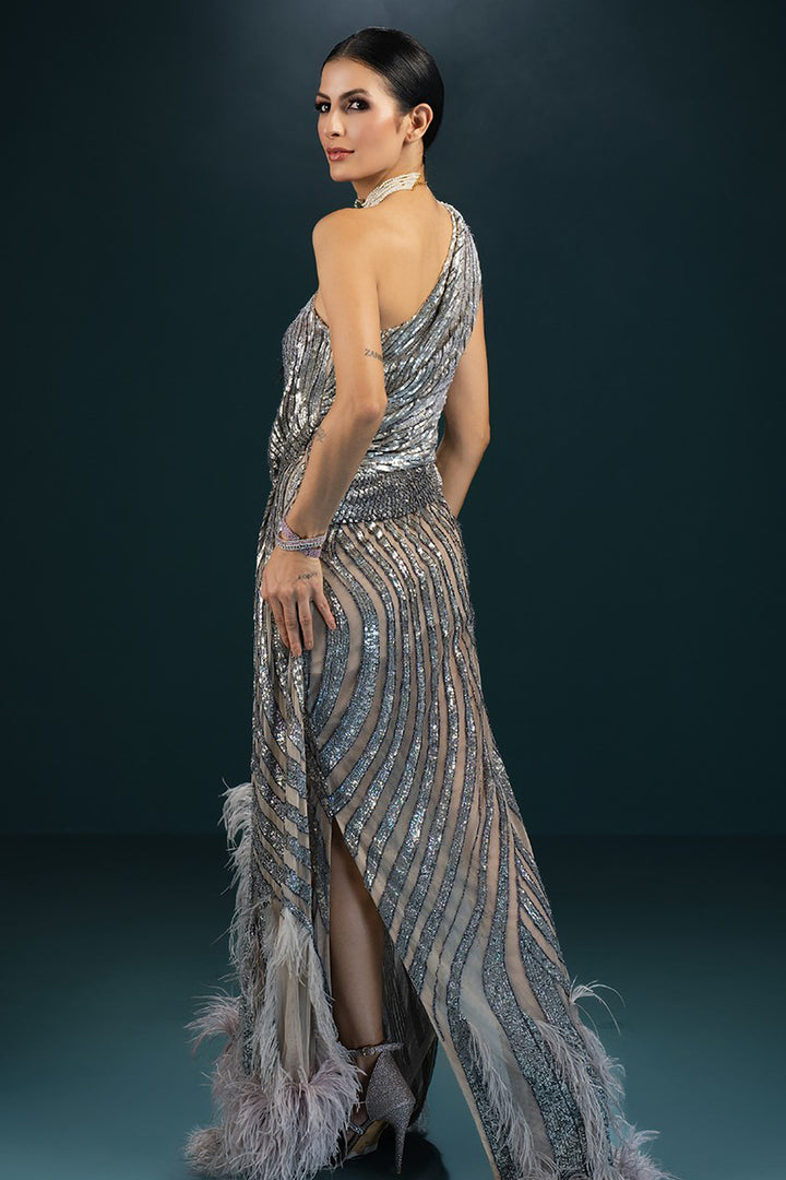 Asymmetrical A-line Shimmer Dress