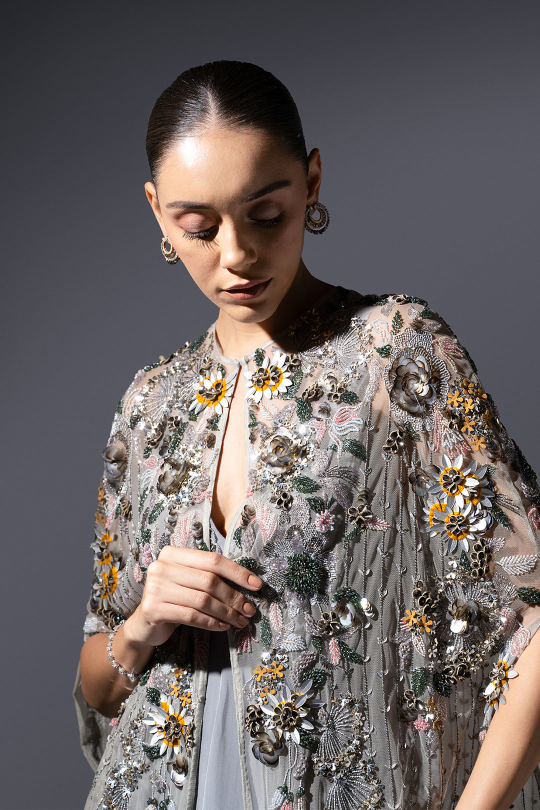 Mesh Dress with Plunging Neckline