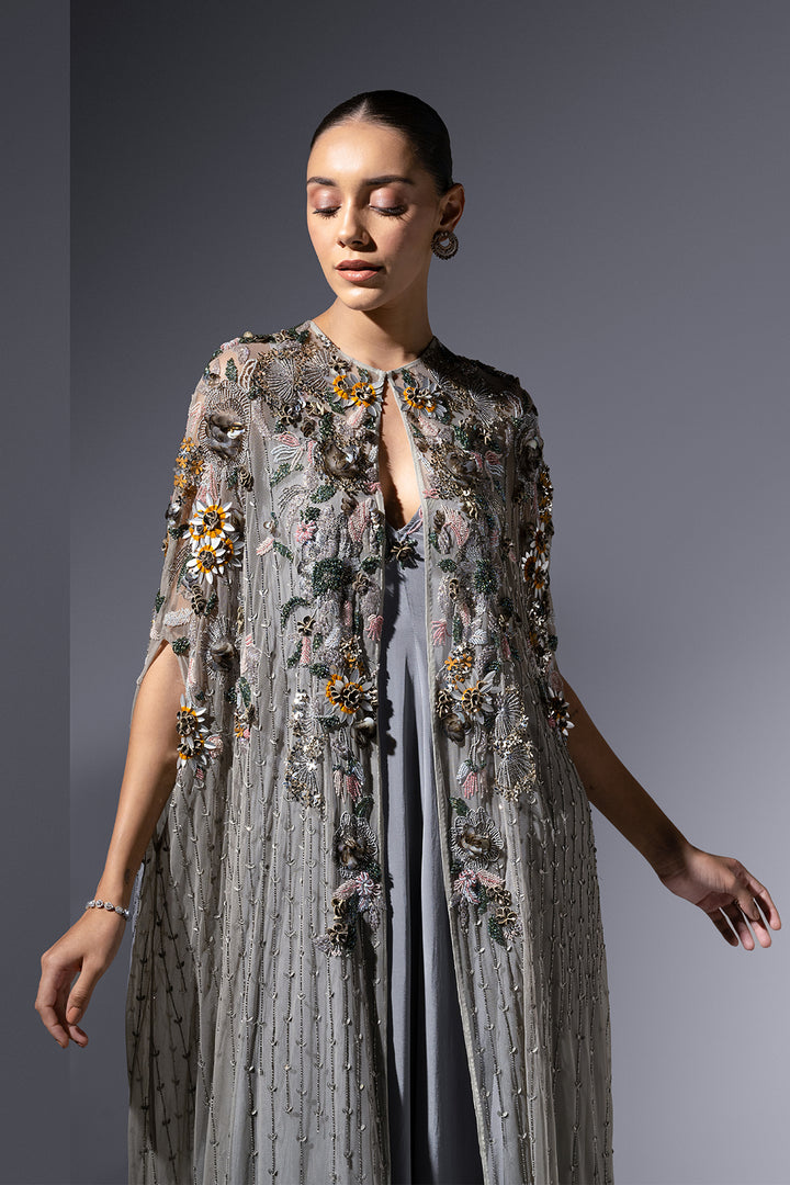 Mesh Dress with Plunging Neckline