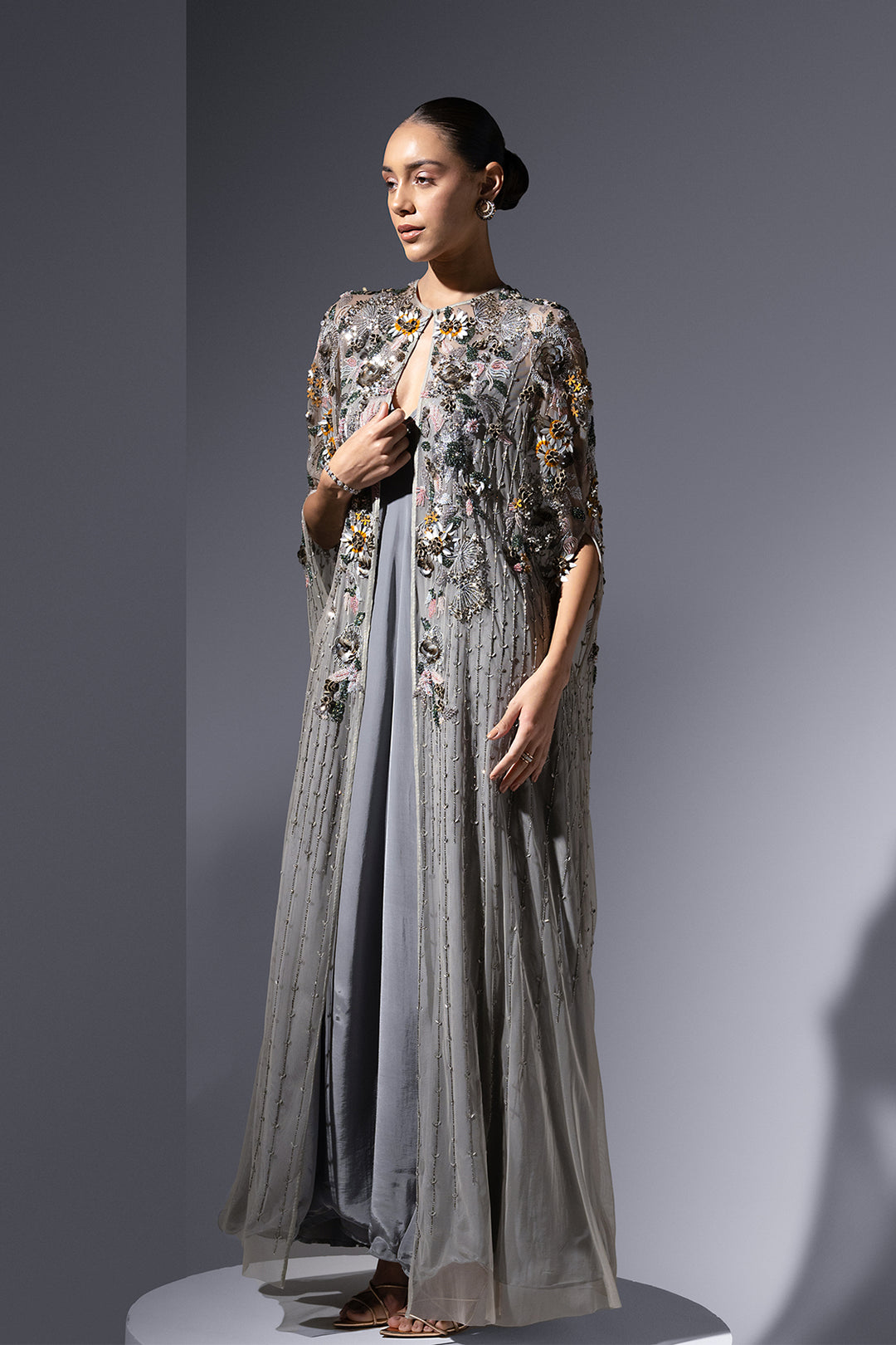 Mesh Dress with Plunging Neckline