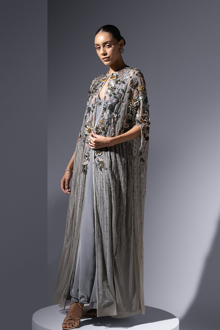 Mesh Dress with Plunging Neckline