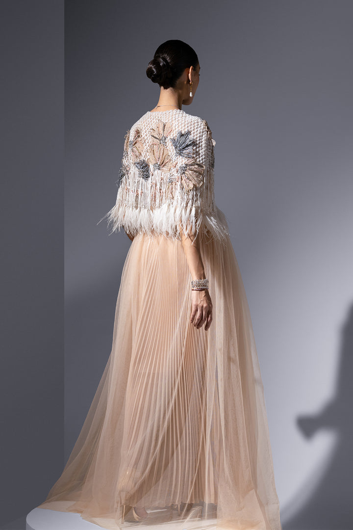 Tulle Four-Piece with Floral Appliqué
