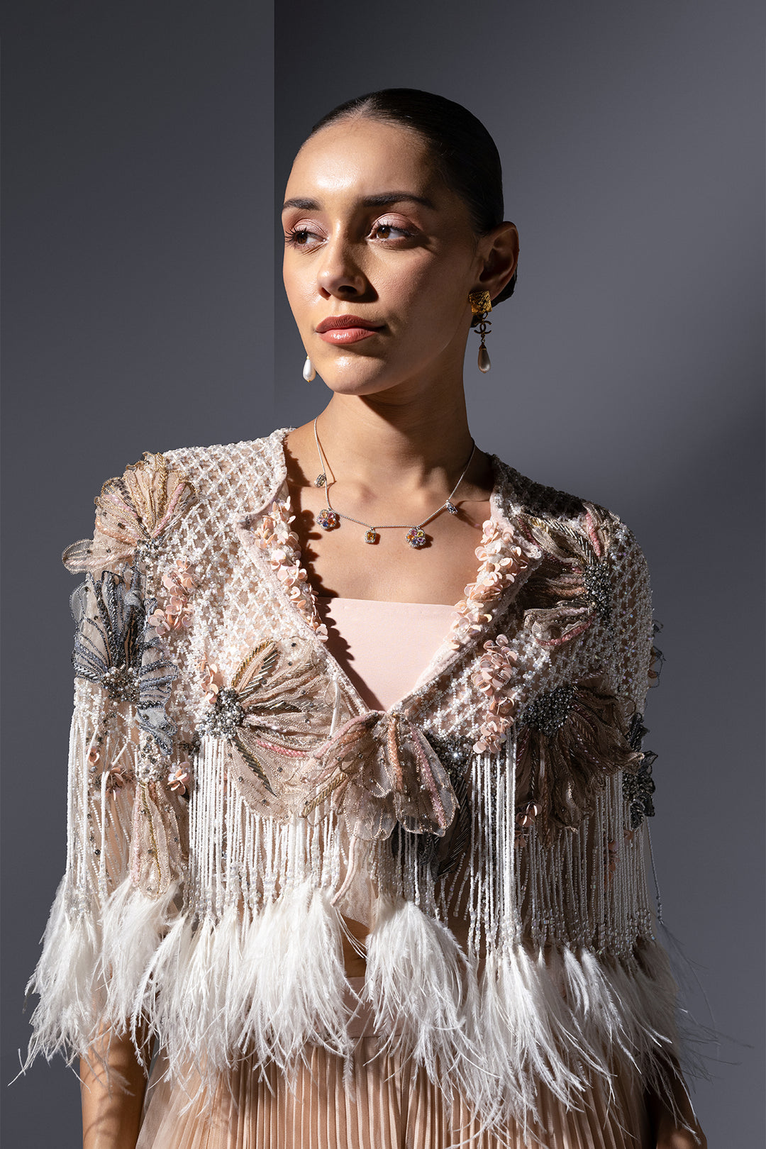 Tulle Four-Piece with Floral Appliqué