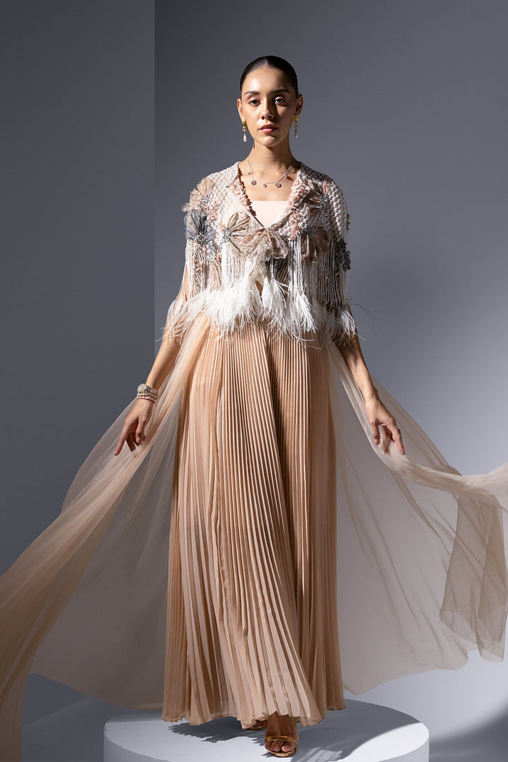 Tulle Four-Piece with Floral Appliqué