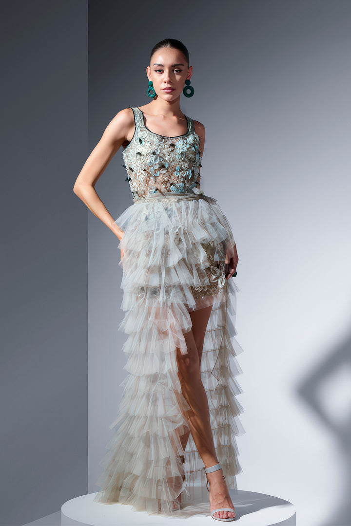 Tulle Mini Dress with Flowy Silhouette