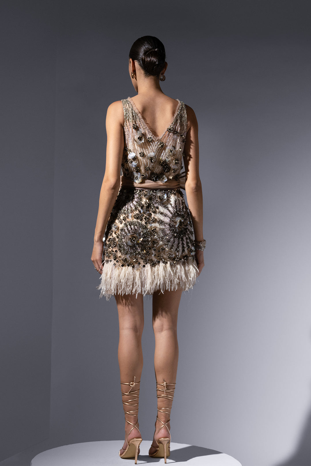 Tulle Midi Dress with Floral Details