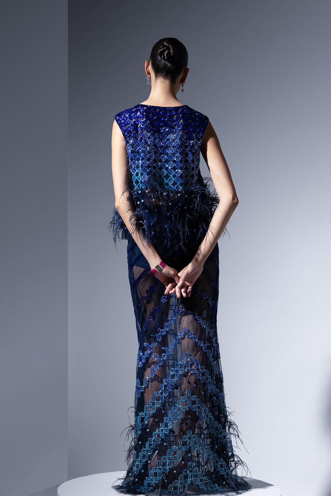 Tulle Two-Piece with Ombré Embellishments