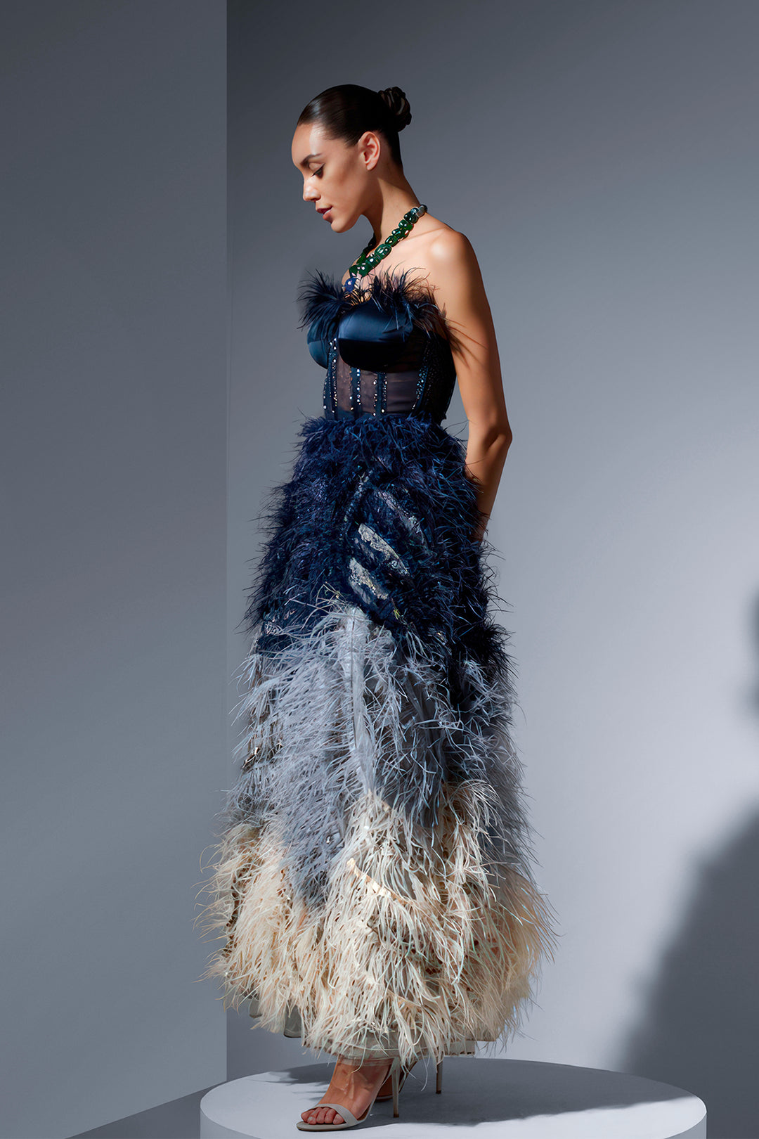 Two-Piece Tulle Dress with Corset