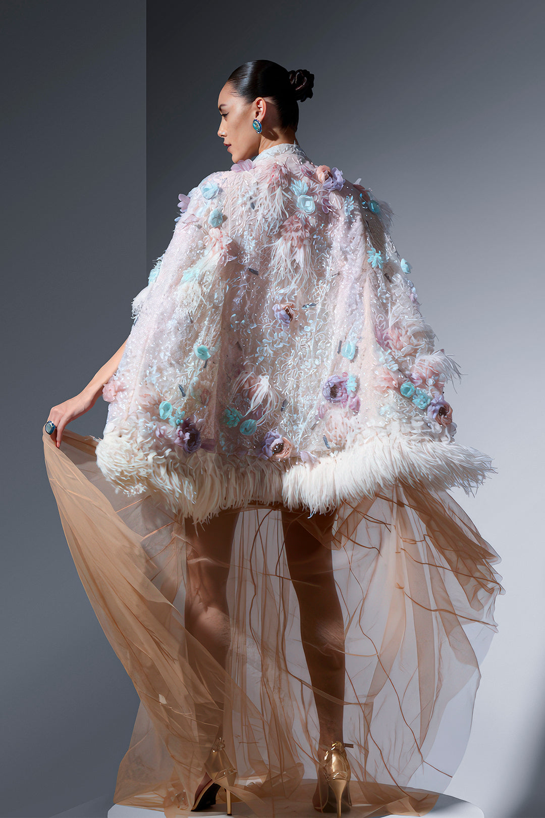 Sequin Tulle And Organza Jacket