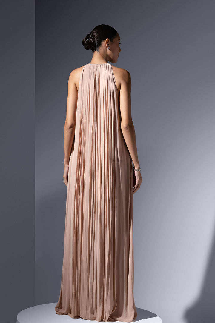 Mesh Cape And Chiffon Slip