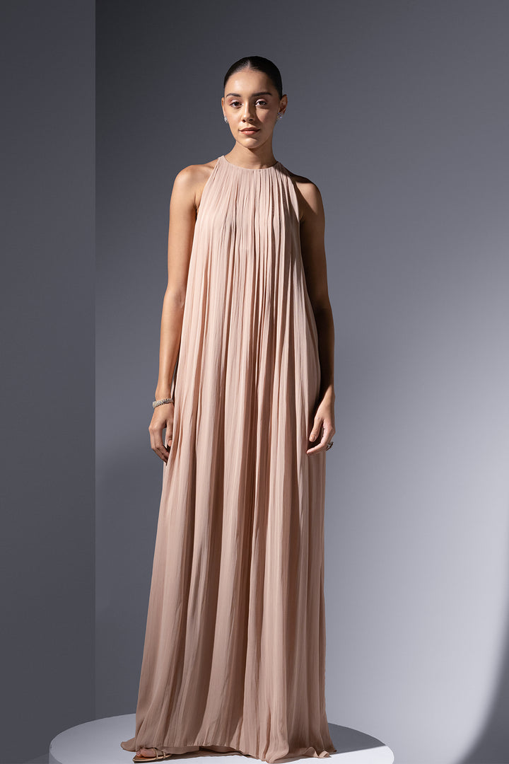 Mesh Cape And Chiffon Slip