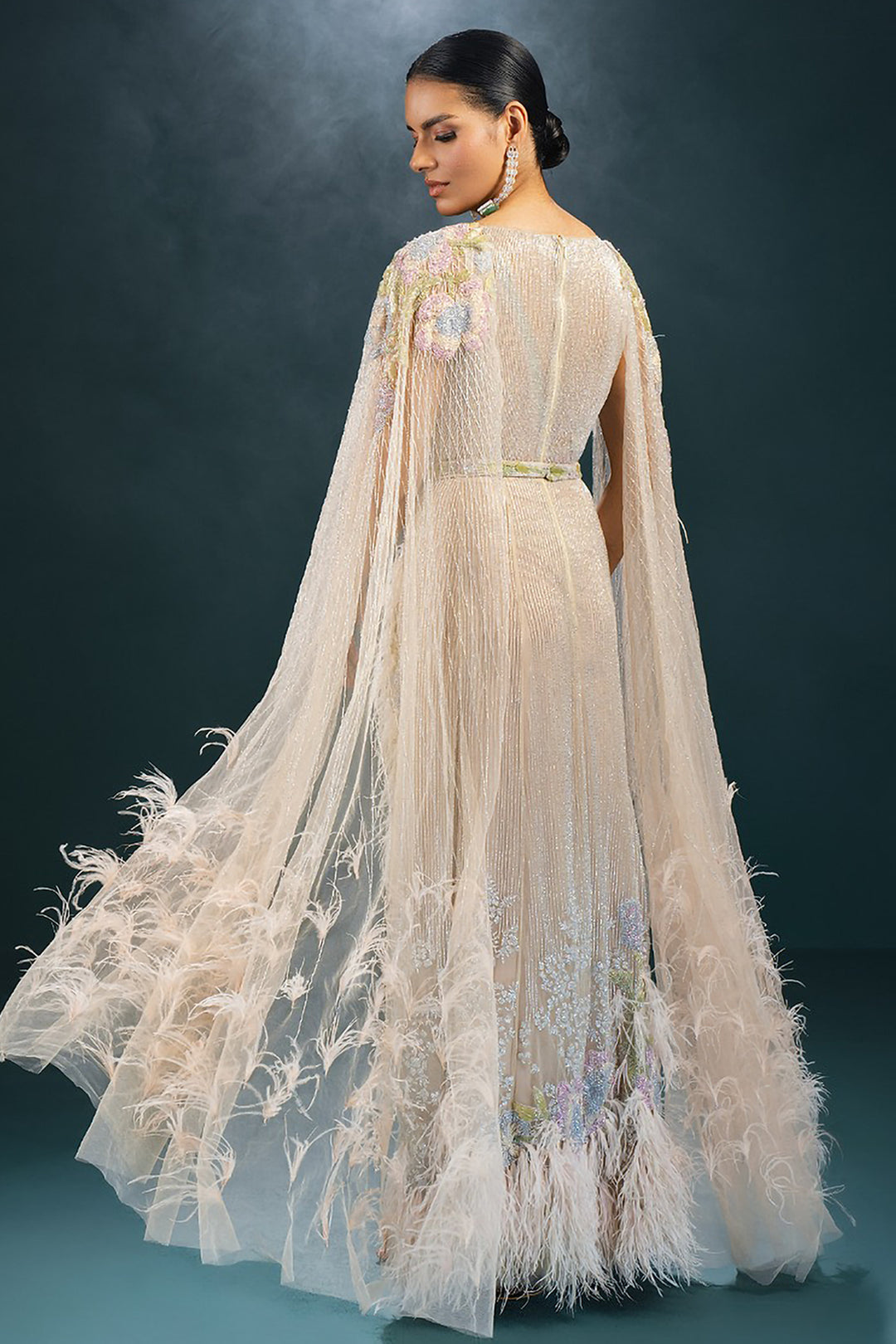 Ruffled Tier Long A-line Dress