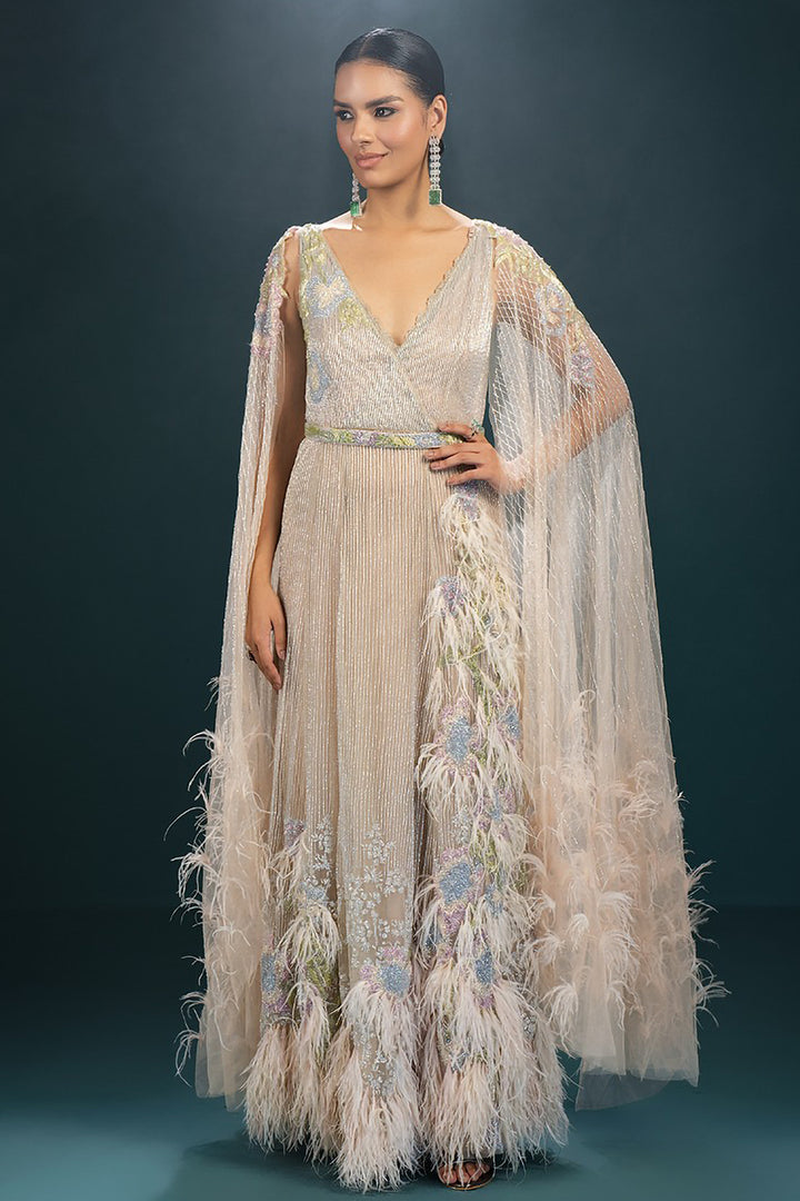 Ruffled Tier Long A-line Dress