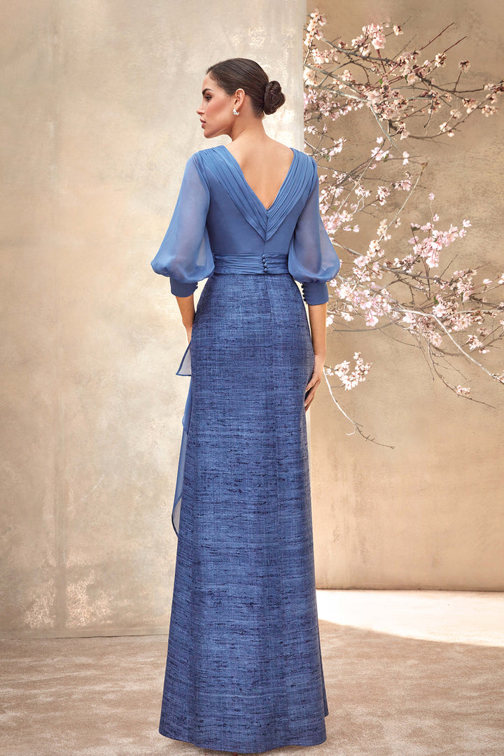 A-line Dress with Silk Chiffon Bodice