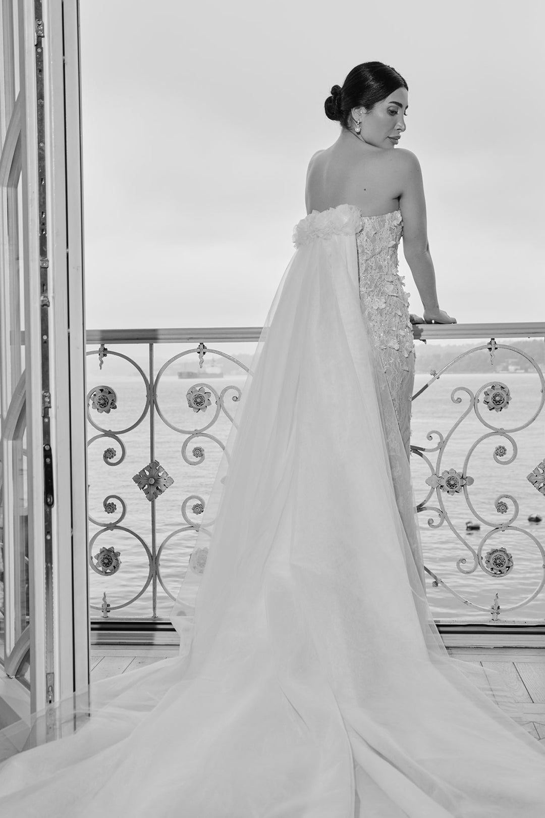 Minimal Silk And Tulle Dress