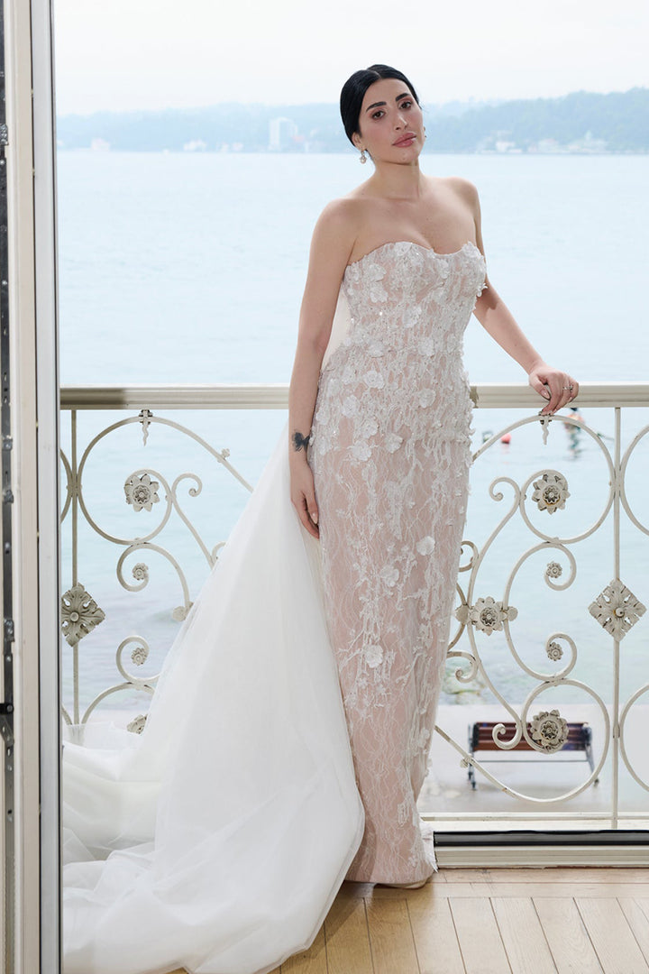 Minimal Silk And Tulle Dress