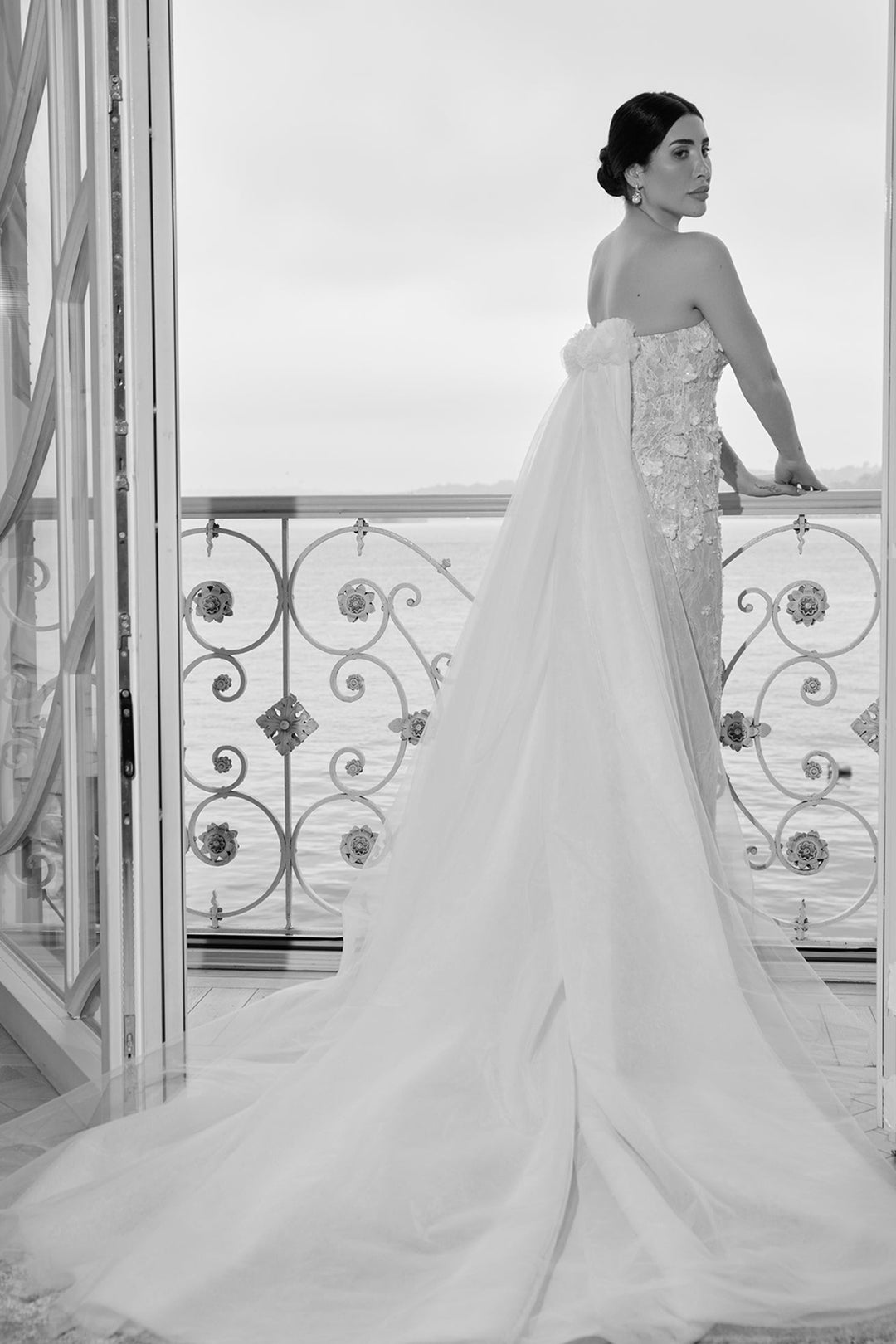 Minimal Silk And Tulle Dress